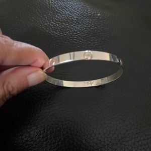 On hold for Laura - Sterling silver love bangle